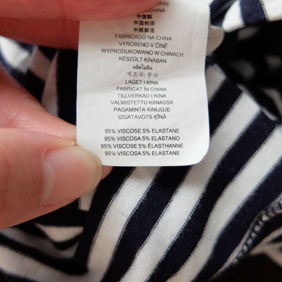 Michael Kors Black and White Striped Cold Shoulder Top Size Large - Picture 6 of 6